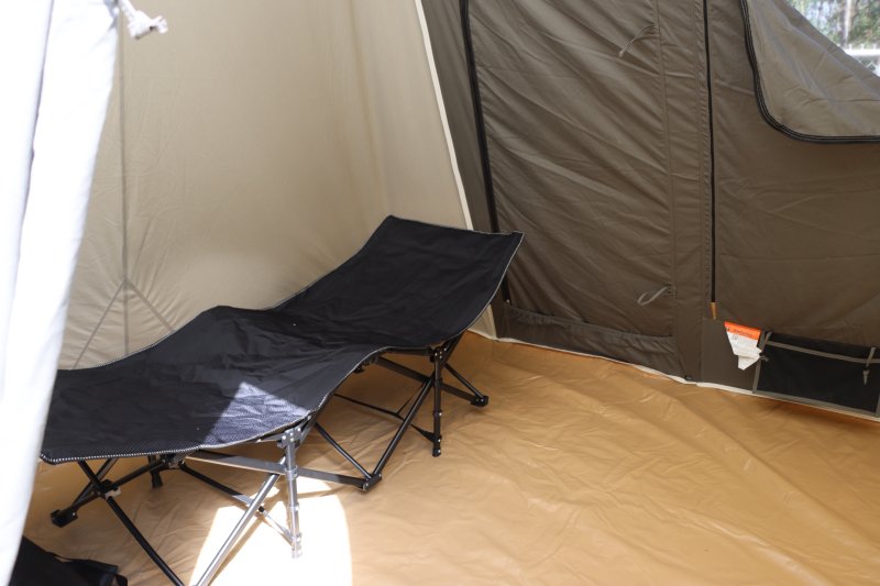 A look inside one of the new Tharros tents. Each tent and platform costs $1,100. Organizers have launched a sponsorship program to get individuals and companies to sponsor the tents.